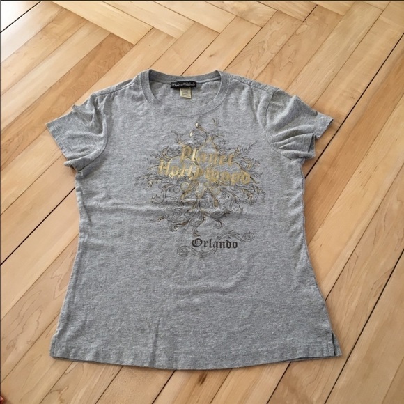 Vintage Y2K Planet Hollywood Orlando Gray Graphic Tee - Picture 1 of 4